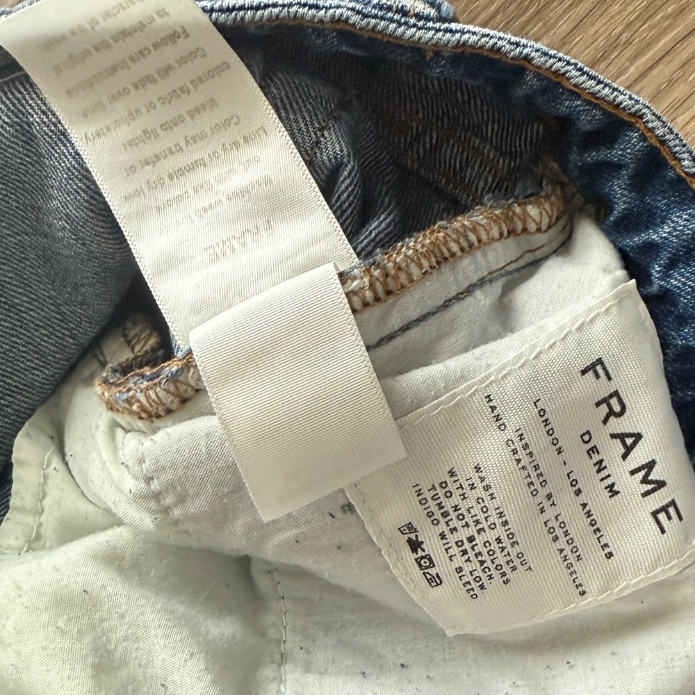 FRAME Denim Le Grand Garçon "Westminster" Distressed Jeans - Size 28 (size 6) - Picture 3 of 9